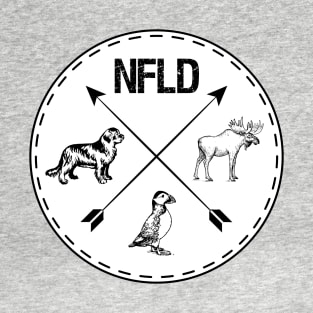 Puffin, Moose, and Newfoundland Dog || Newfoundland and Labrador || Gifts || Souvenirs || Clothing T-Shirt